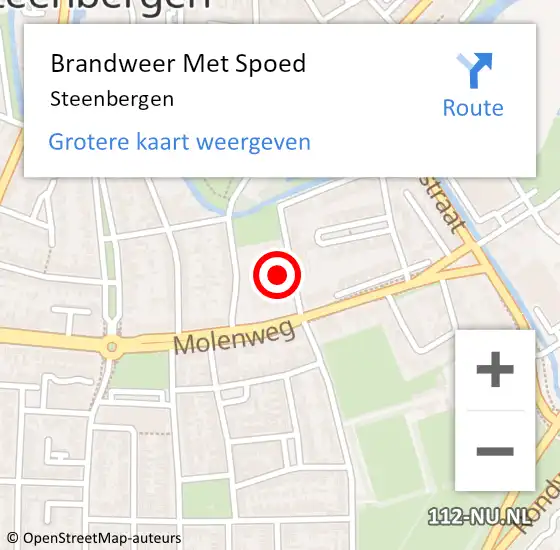 Locatie op kaart van de 112 melding: Brandweer Met Spoed Naar Steenbergen op 13 augustus 2022 13:39