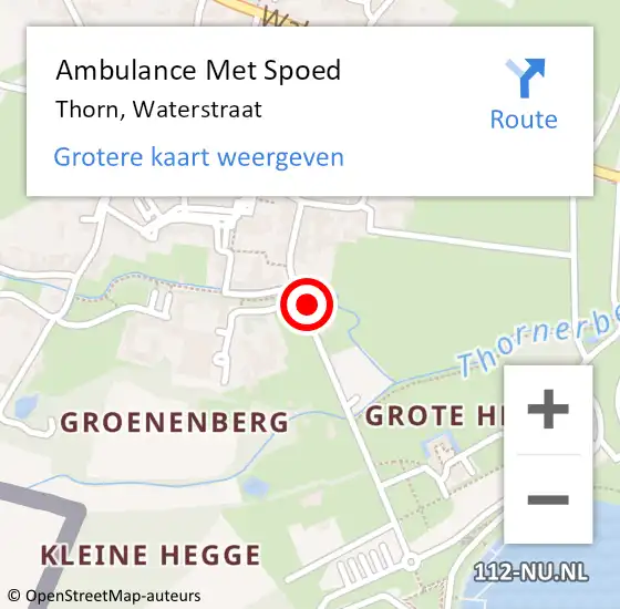 Locatie op kaart van de 112 melding: Ambulance Met Spoed Naar Thorn, Waterstraat op 13 augustus 2022 13:56