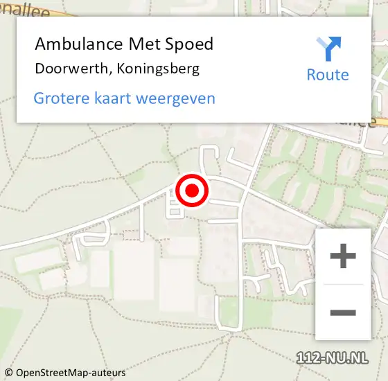 Locatie op kaart van de 112 melding: Ambulance Met Spoed Naar Doorwerth, Koningsberg op 13 augustus 2022 14:03