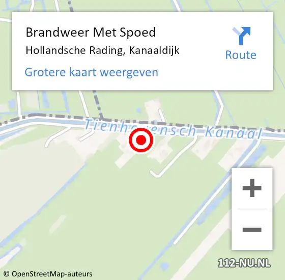 Locatie op kaart van de 112 melding: Brandweer Met Spoed Naar Hollandsche Rading, Kanaaldijk op 13 augustus 2022 14:57