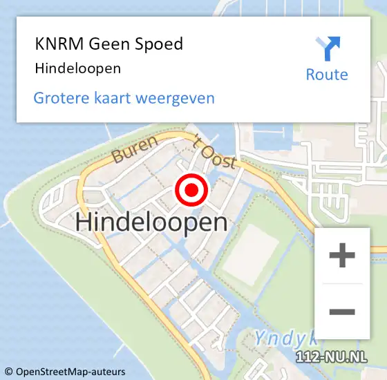 Locatie op kaart van de 112 melding: KNRM Geen Spoed Naar Hindeloopen op 13 augustus 2022 15:03