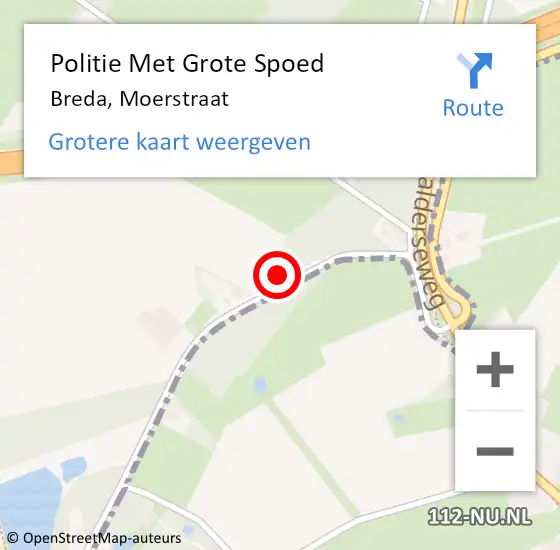 Locatie op kaart van de 112 melding: Politie Met Grote Spoed Naar Breda, Moerstraat op 13 augustus 2022 15:08