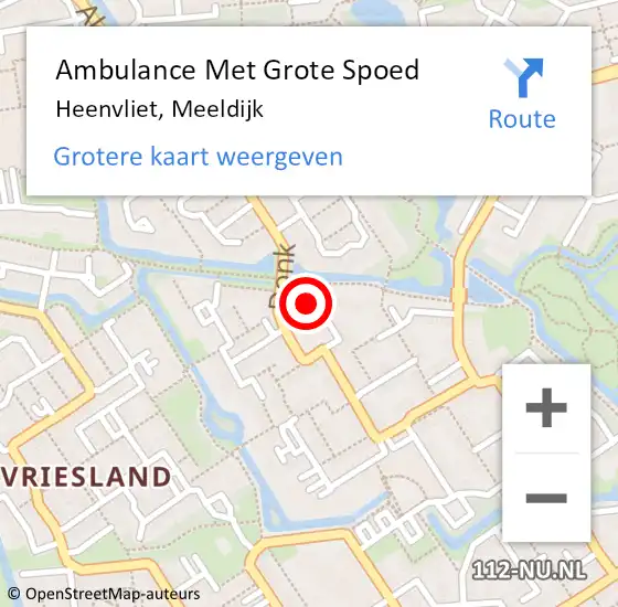 Locatie op kaart van de 112 melding: Ambulance Met Grote Spoed Naar Heenvliet, Meeldijk op 13 augustus 2022 15:22