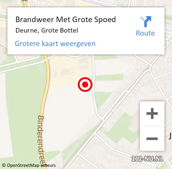 Locatie op kaart van de 112 melding: Brandweer Met Grote Spoed Naar Deurne, Grote Bottel op 13 augustus 2022 16:01