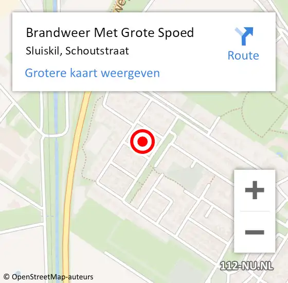 Locatie op kaart van de 112 melding: Brandweer Met Grote Spoed Naar Sluiskil, Schoutstraat op 13 augustus 2022 16:03