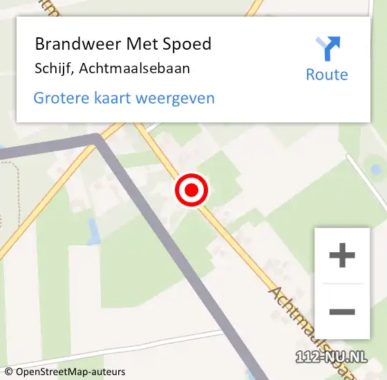 Locatie op kaart van de 112 melding: Brandweer Met Spoed Naar Schijf, Achtmaalsebaan op 13 augustus 2022 16:37