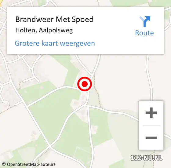 Locatie op kaart van de 112 melding: Brandweer Met Spoed Naar Holten, Aalpolsweg op 13 augustus 2022 17:21