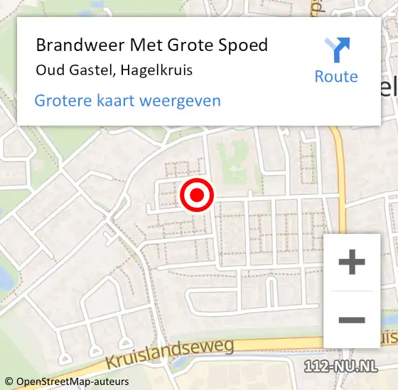 Locatie op kaart van de 112 melding: Brandweer Met Grote Spoed Naar Oud Gastel, Hagelkruis op 13 augustus 2022 17:57