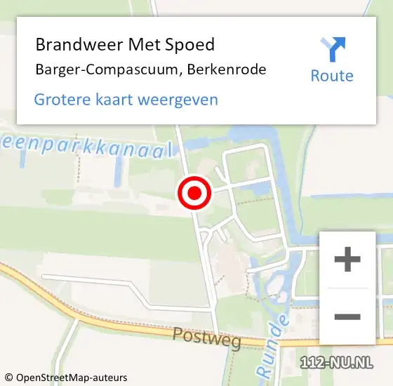 Locatie op kaart van de 112 melding: Brandweer Met Spoed Naar Barger-Compascuum, Berkenrode op 13 augustus 2022 18:09