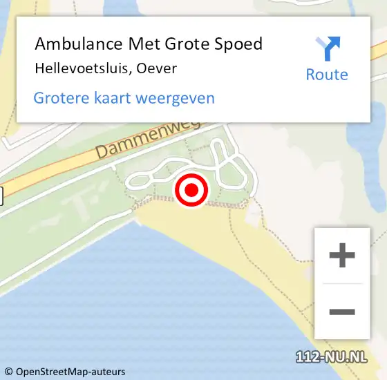 Locatie op kaart van de 112 melding: Ambulance Met Grote Spoed Naar Hellevoetsluis, Oever op 13 augustus 2022 18:13