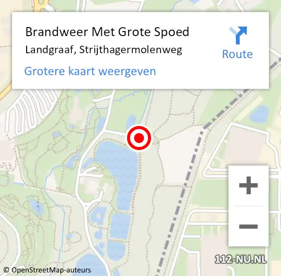 Locatie op kaart van de 112 melding: Brandweer Met Grote Spoed Naar Landgraaf, Strijthagermolenweg op 13 augustus 2022 18:19