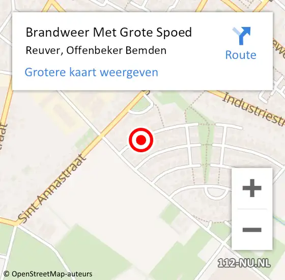 Locatie op kaart van de 112 melding: Brandweer Met Grote Spoed Naar Reuver, Offenbeker Bemden op 13 augustus 2022 18:34