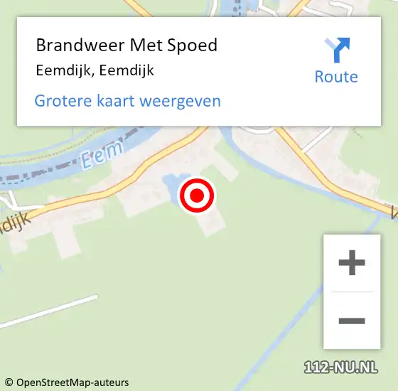 Locatie op kaart van de 112 melding: Brandweer Met Spoed Naar Eemdijk, Eemdijk op 13 augustus 2022 19:27