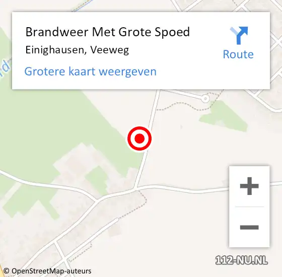 Locatie op kaart van de 112 melding: Brandweer Met Grote Spoed Naar Einighausen, Veeweg op 13 augustus 2022 19:31