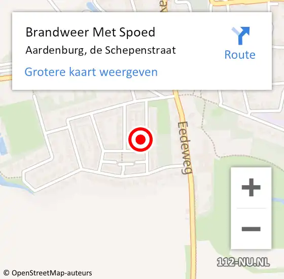 Locatie op kaart van de 112 melding: Brandweer Met Spoed Naar Aardenburg, de Schepenstraat op 13 augustus 2022 19:40