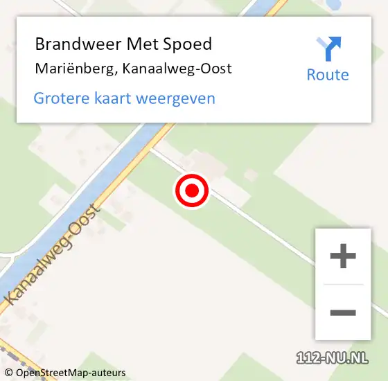 Locatie op kaart van de 112 melding: Brandweer Met Spoed Naar Mariënberg, Kanaalweg-Oost op 13 augustus 2022 19:46