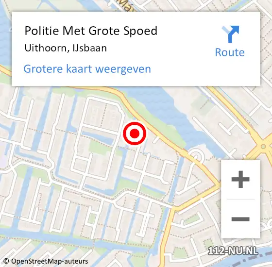 Locatie op kaart van de 112 melding: Politie Met Grote Spoed Naar Uithoorn, IJsbaan op 13 augustus 2022 20:11