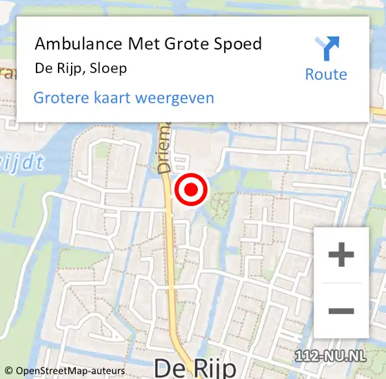 Locatie op kaart van de 112 melding: Ambulance Met Grote Spoed Naar De Rijp, Sloep op 13 augustus 2022 20:19