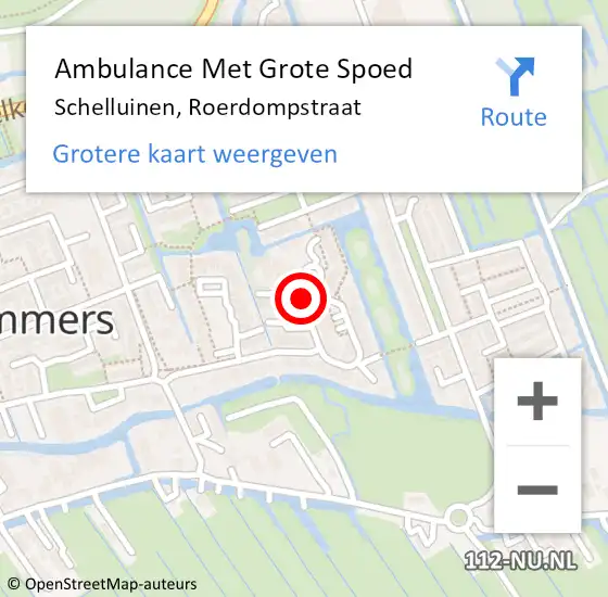 Locatie op kaart van de 112 melding: Ambulance Met Grote Spoed Naar Schelluinen, Roerdompstraat op 13 augustus 2022 20:19