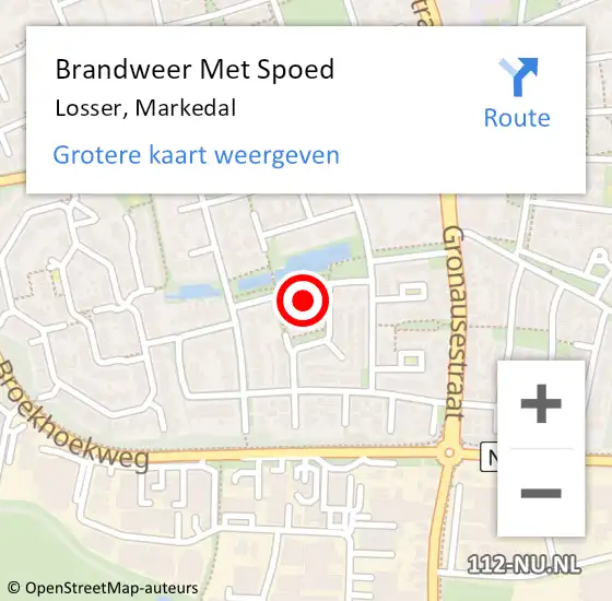 Locatie op kaart van de 112 melding: Brandweer Met Spoed Naar Losser, Markedal op 13 augustus 2022 21:30