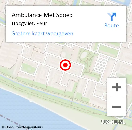 Locatie op kaart van de 112 melding: Ambulance Met Spoed Naar Hoogvliet, Peur op 13 augustus 2022 21:57