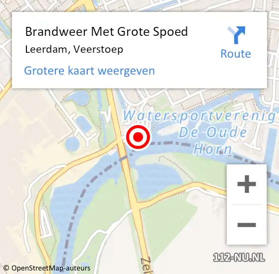 Locatie op kaart van de 112 melding: Brandweer Met Grote Spoed Naar Leerdam, Veerstoep op 13 augustus 2022 22:06