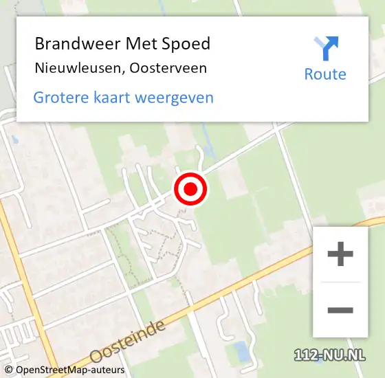 Locatie op kaart van de 112 melding: Brandweer Met Spoed Naar Nieuwleusen, Oosterveen op 13 augustus 2022 22:08