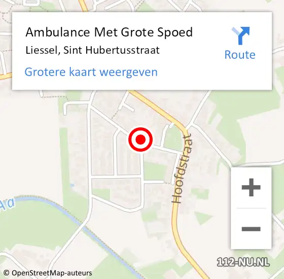 Locatie op kaart van de 112 melding: Ambulance Met Grote Spoed Naar Liessel, Sint Hubertusstraat op 26 juli 2014 10:25