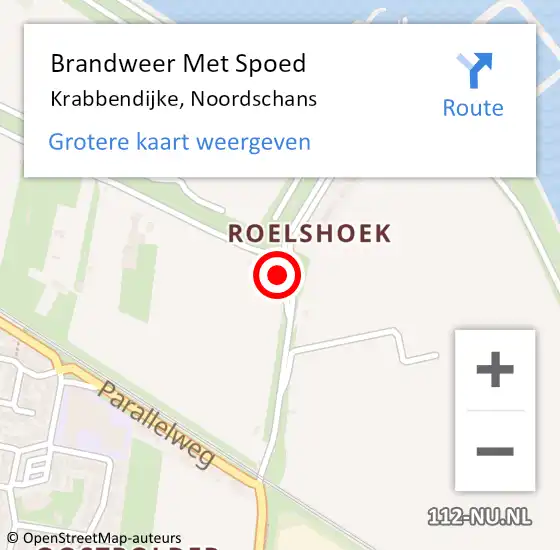 Locatie op kaart van de 112 melding: Brandweer Met Spoed Naar Krabbendijke, Noordschans op 14 augustus 2022 00:52