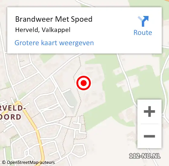 Locatie op kaart van de 112 melding: Brandweer Met Spoed Naar Herveld, Valkappel op 14 augustus 2022 01:53