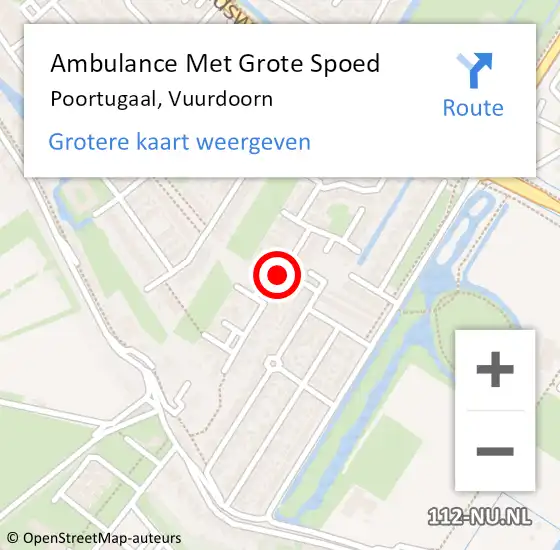 Locatie op kaart van de 112 melding: Ambulance Met Grote Spoed Naar Poortugaal, Vuurdoorn op 14 augustus 2022 02:13