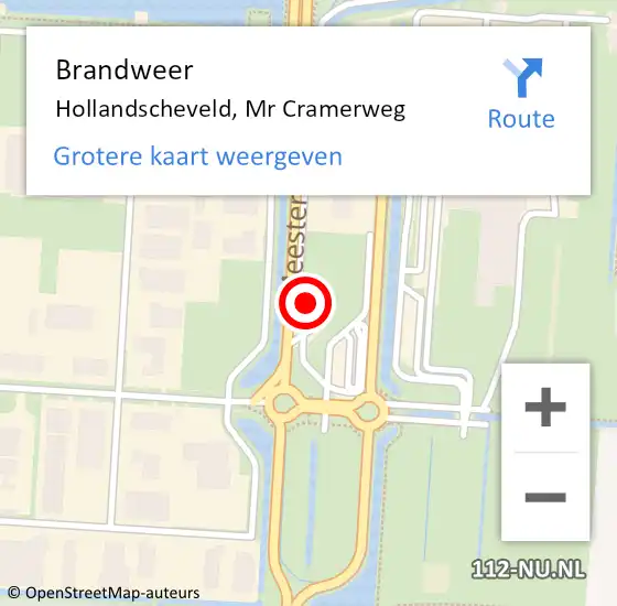 Locatie op kaart van de 112 melding: Brandweer Hollandscheveld, Mr Cramerweg op 14 augustus 2022 02:26