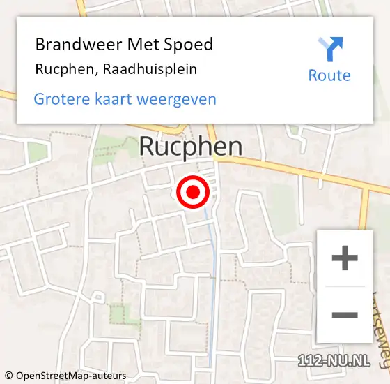 Locatie op kaart van de 112 melding: Brandweer Met Spoed Naar Rucphen, Raadhuisplein op 14 augustus 2022 03:06