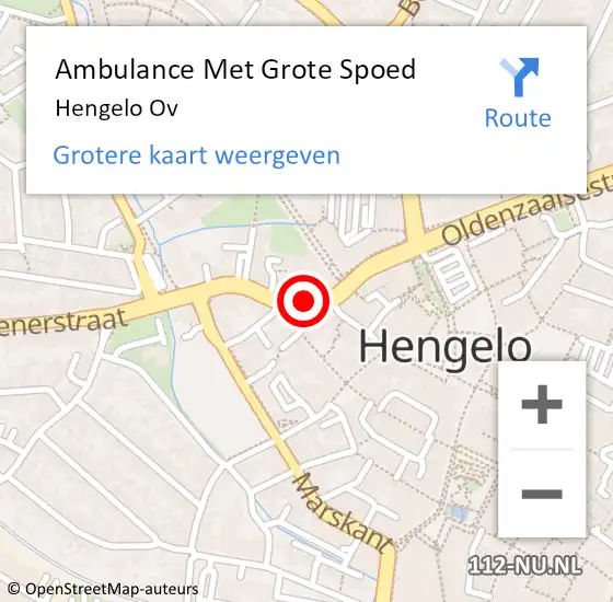 Locatie op kaart van de 112 melding: Ambulance Met Grote Spoed Naar Hengelo Ov op 26 juli 2014 10:54