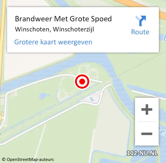 Locatie op kaart van de 112 melding: Brandweer Met Grote Spoed Naar Winschoten, Winschoterzijl op 14 augustus 2022 09:09