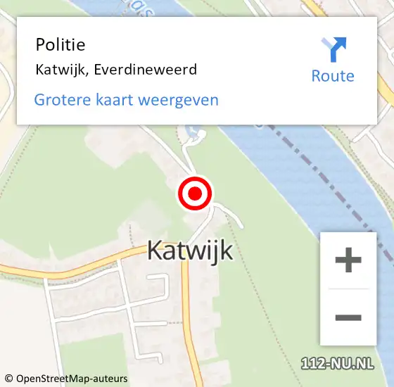 Locatie op kaart van de 112 melding: Politie Katwijk, Everdineweerd op 14 augustus 2022 09:22
