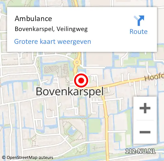 Locatie op kaart van de 112 melding: Ambulance Bovenkarspel, Veilingweg op 14 augustus 2022 09:31