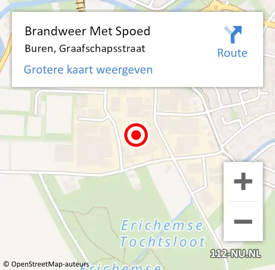Locatie op kaart van de 112 melding: Brandweer Met Spoed Naar Buren, Graafschapsstraat op 14 augustus 2022 09:58