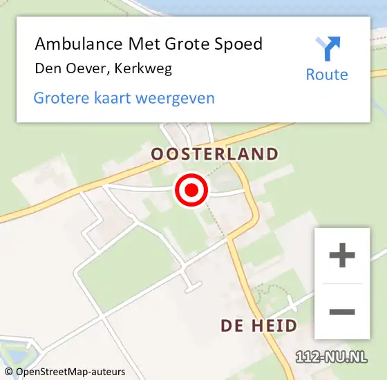 Locatie op kaart van de 112 melding: Ambulance Met Grote Spoed Naar Anna Paulowna, Kerkweg op 14 augustus 2022 11:04
