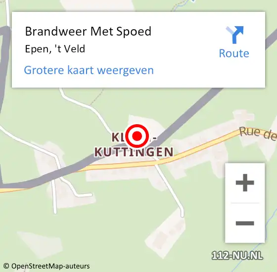 Locatie op kaart van de 112 melding: Brandweer Met Spoed Naar Epen, 't Veld op 14 augustus 2022 11:32