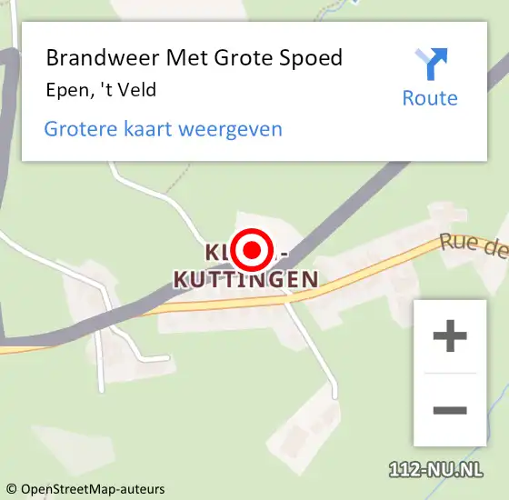 Locatie op kaart van de 112 melding: Brandweer Met Grote Spoed Naar Epen, 't Veld op 14 augustus 2022 11:33