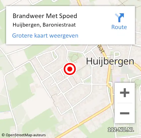 Locatie op kaart van de 112 melding: Brandweer Met Spoed Naar Huijbergen, Baroniestraat op 26 juli 2014 11:17