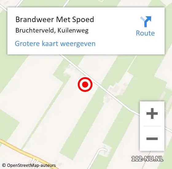 Locatie op kaart van de 112 melding: Brandweer Met Spoed Naar Bruchterveld, Kuilenweg op 14 augustus 2022 13:34