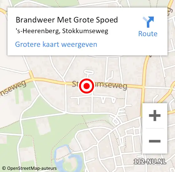 Locatie op kaart van de 112 melding: Brandweer Met Grote Spoed Naar 's-Heerenberg, Stokkumseweg op 14 augustus 2022 14:23