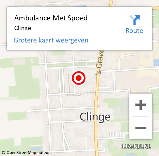Locatie op kaart van de 112 melding: Ambulance Met Spoed Naar Clinge op 14 augustus 2022 14:35