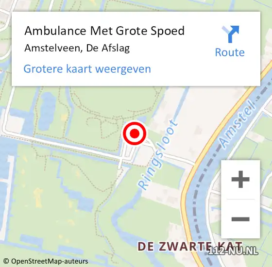 Locatie op kaart van de 112 melding: Ambulance Met Grote Spoed Naar Amstelveen, De Afslag op 14 augustus 2022 15:02