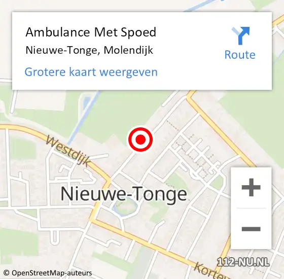 Locatie op kaart van de 112 melding: Ambulance Met Spoed Naar Nieuwe-Tonge, Molendijk op 26 juli 2014 11:29