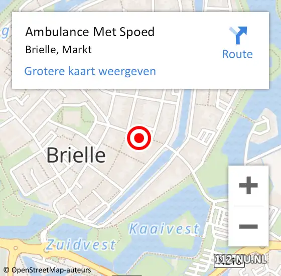 Locatie op kaart van de 112 melding: Ambulance Met Spoed Naar Brielle, Markt op 14 augustus 2022 15:30