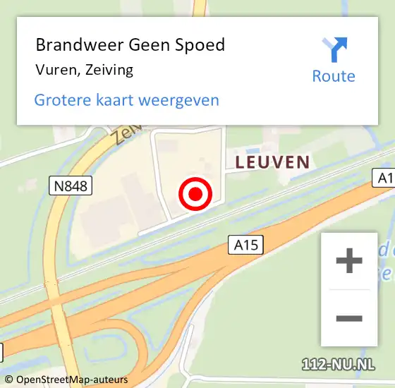 Locatie op kaart van de 112 melding: Brandweer Geen Spoed Naar Vuren, Zeiving op 14 augustus 2022 16:12