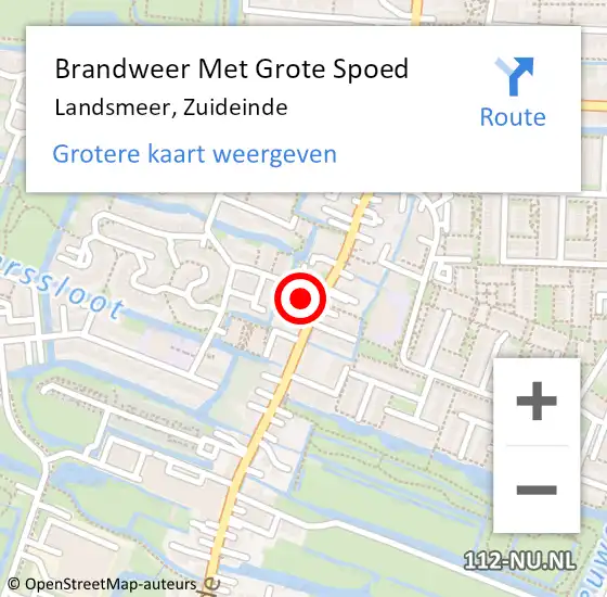 Locatie op kaart van de 112 melding: Brandweer Met Grote Spoed Naar Landsmeer, Zuideinde op 14 augustus 2022 17:18